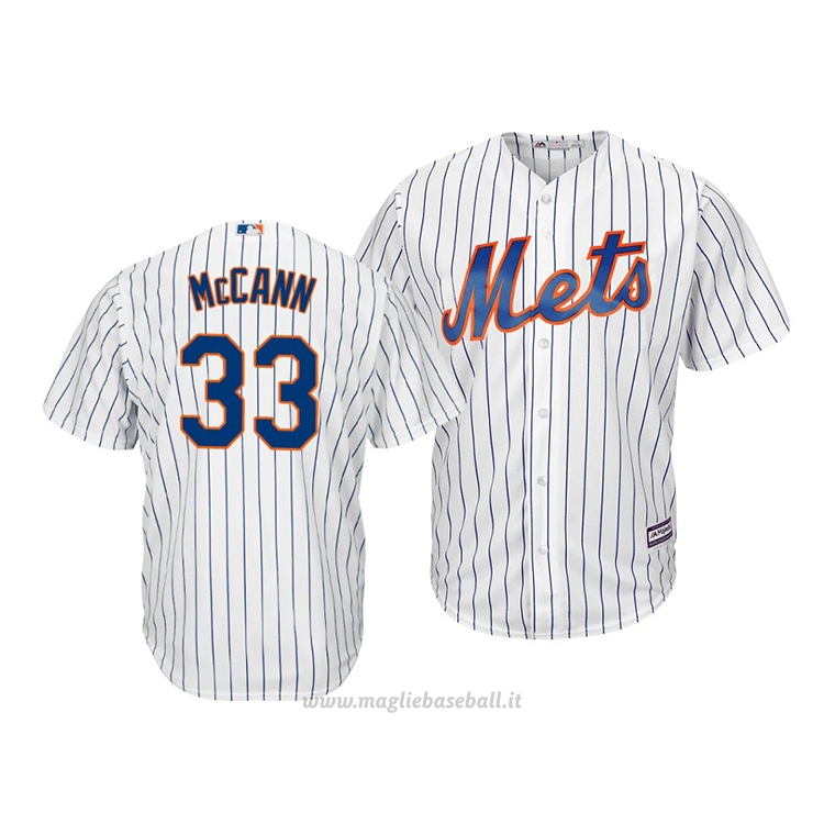 Maglia Baseball Uomo New York Mets James Mccann Cool Base Bianco